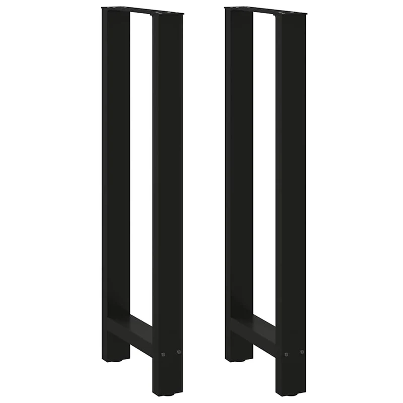 Lot de 2 pieds de table de bar ajustables 40 x 110-111 cm design moderne salle à manger en acier noir 02_0057588