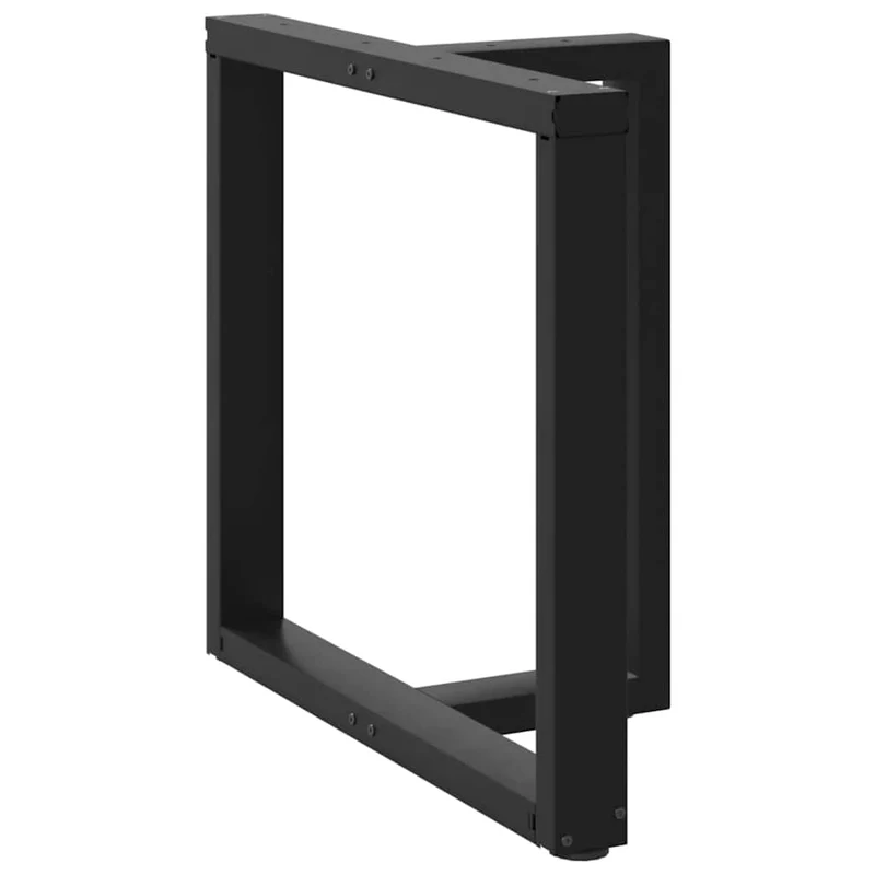 Lot de 2 pieds de table à manger en T ajustables 70 x 35 x 73 cm en acier noir 02_0057324