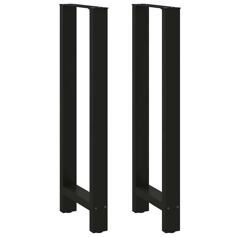 Lot de 2 pieds de table de bar réglables noir 50 x 110 cm design moderne en acier noir 02_0057592