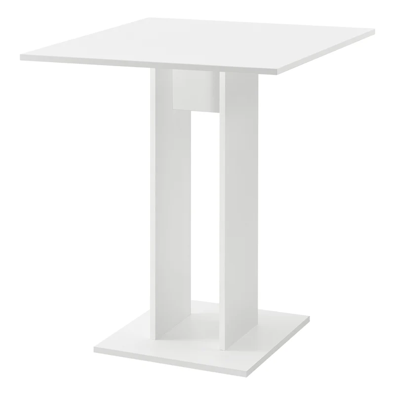 Table à manger de forme carrée table design pour salle à manger cuisine salon panneau de particules mélaminé 65 x 65 x 78 cm blanc mat 03_0006121