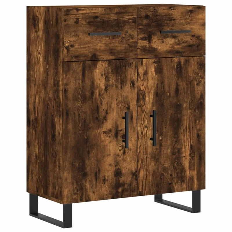 Buffet bahut commode armoire meuble de rangement organisateur cuisine salle de séjour salon 69,5 x 34 x 90 cm bois d'ingénierie marron 02_0031053