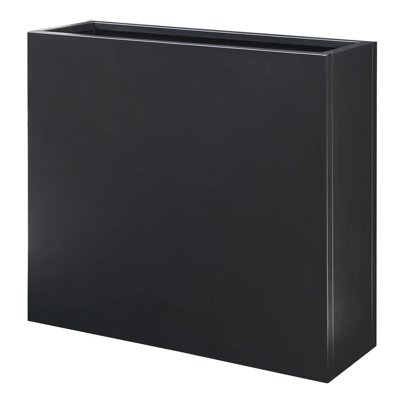 Bac à plantes meuble jardinière 82 x 90 x 30 cm acier galvanisé noir 03_0008958