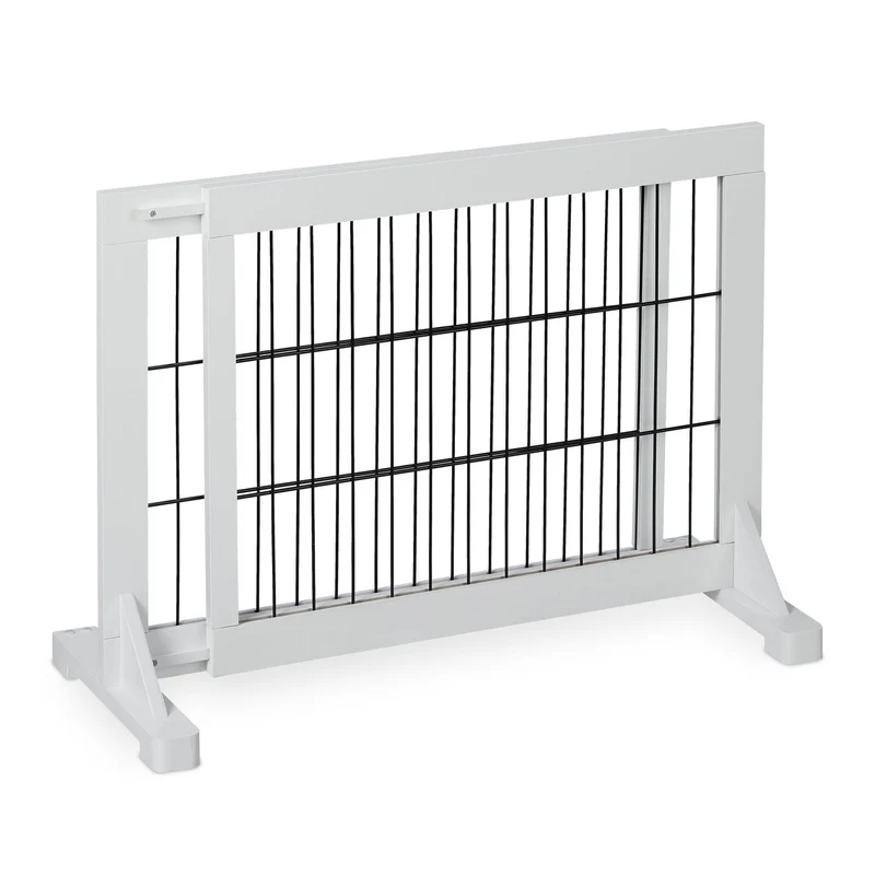 Lot de 1 barrière de sécurité extensible réglable pour enfants et chiens 65 x 75 cm finition mate en plastique blanc 13_0011111