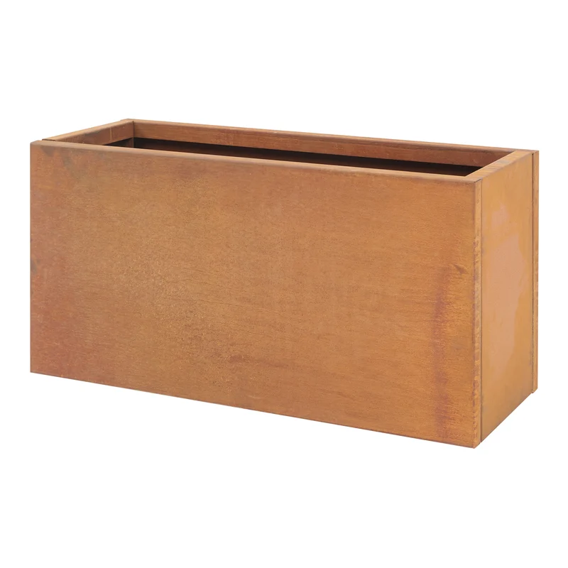 Bac à plantes jardinière acier corten 40 x 80 x 30 cm rouille 03_0008954