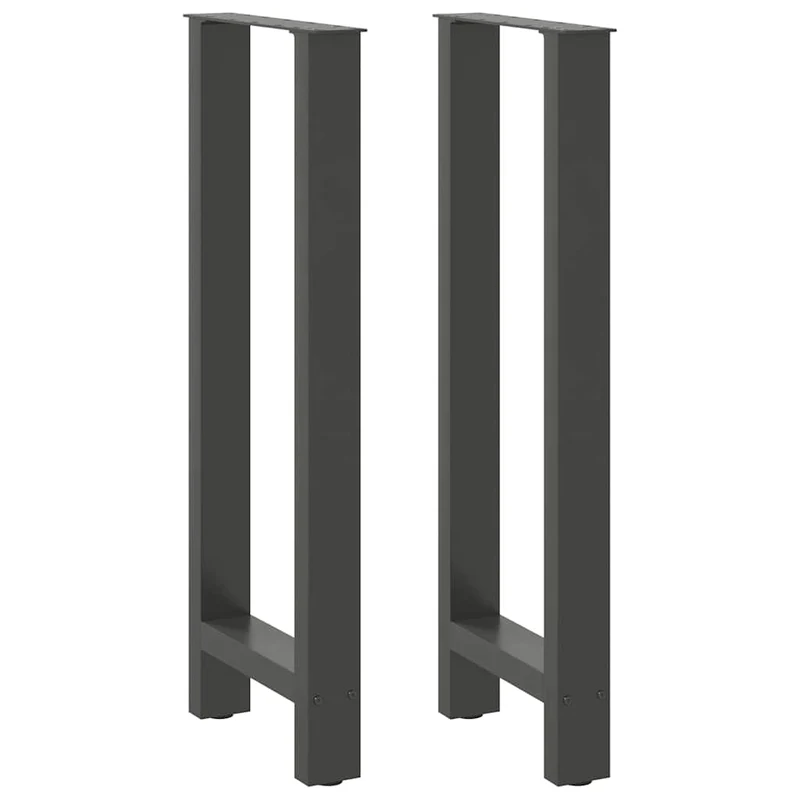 Lot de 2 pieds de table de bar réglables design moderne 40 x 100-101 cm en acier anthracite 02_0057578