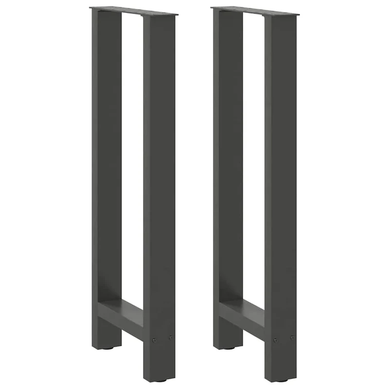 Lot de 2 pieds de table de bar modernes acier 50 x 100 cm avec niveleurs réglables en anthracite 02_0057582