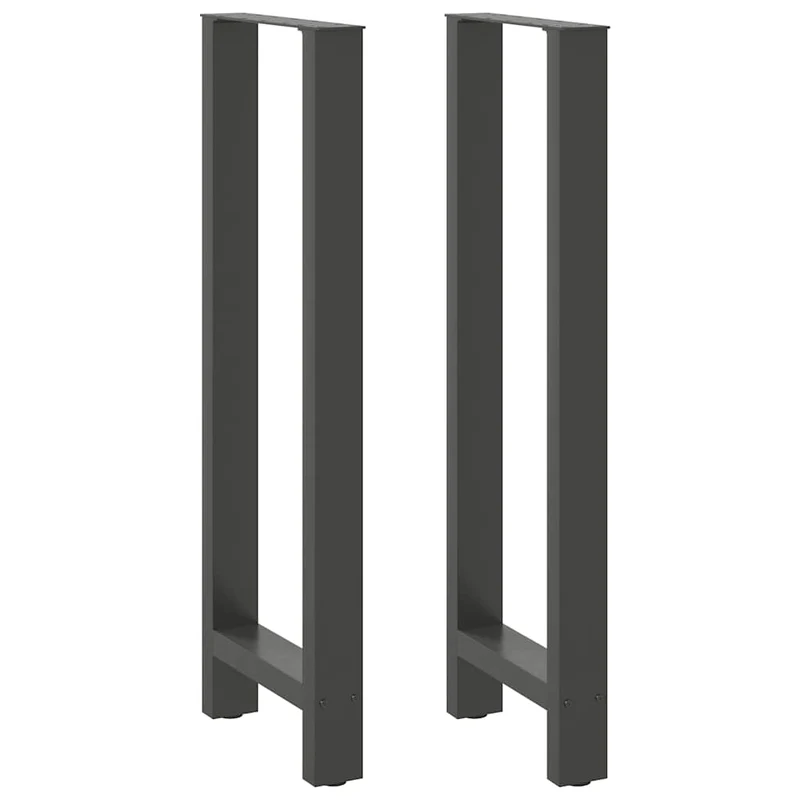 Lot de 2 pieds de table de bar modernes avec niveleurs réglables 50 x 110 cm en acier anthracite 02_0057594