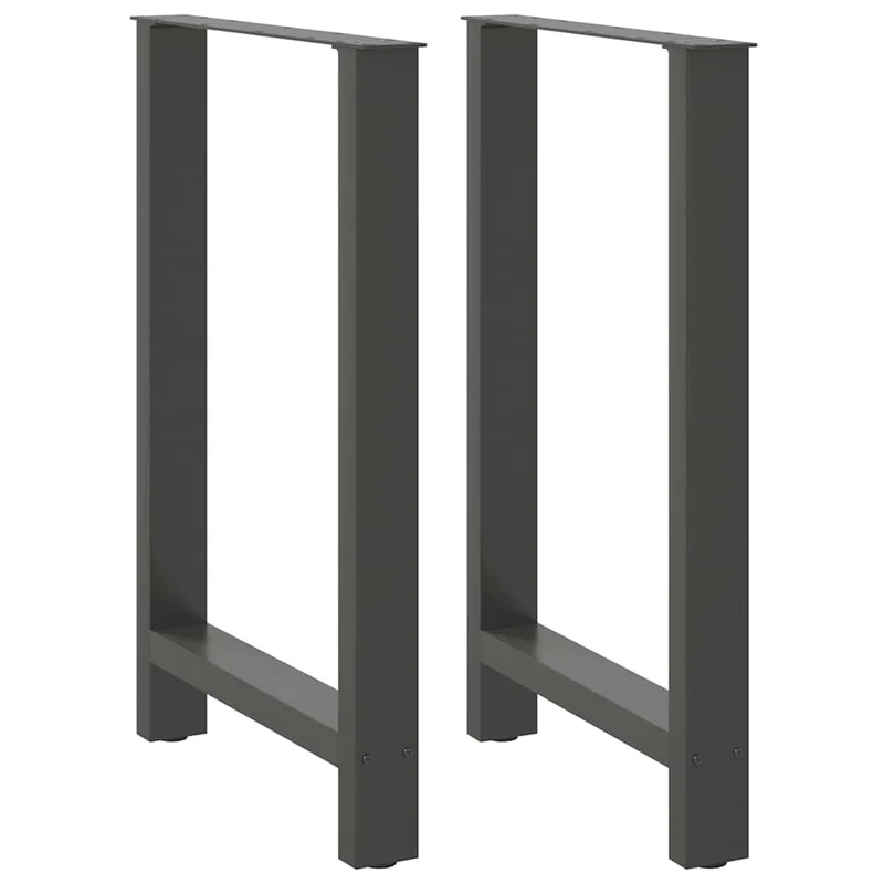 Lot de 2 pieds de table de bar carrés 60 x 90 cm stabilité réglable style moderne en acier anthracite 02_0057574