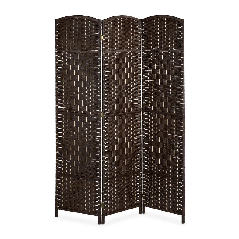 Paravent intérieur pliant pratique 170 x 120 x 2 cm design élégant pour salon chambre en bois beige 13_0010013