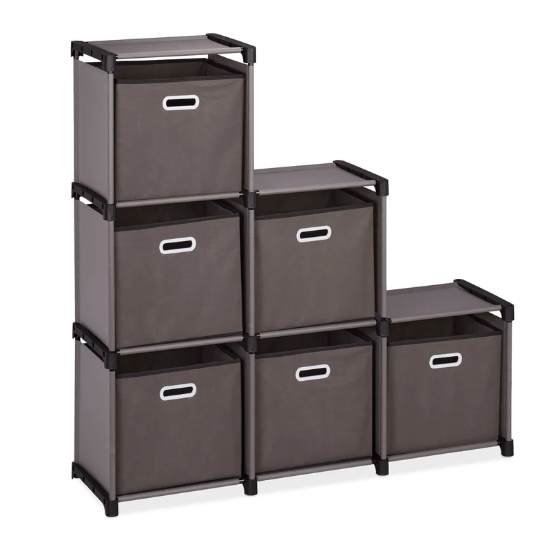 Etagère modulable pratique pour rangement 60 x 30 x 120 cm en bois gris 13_0011465