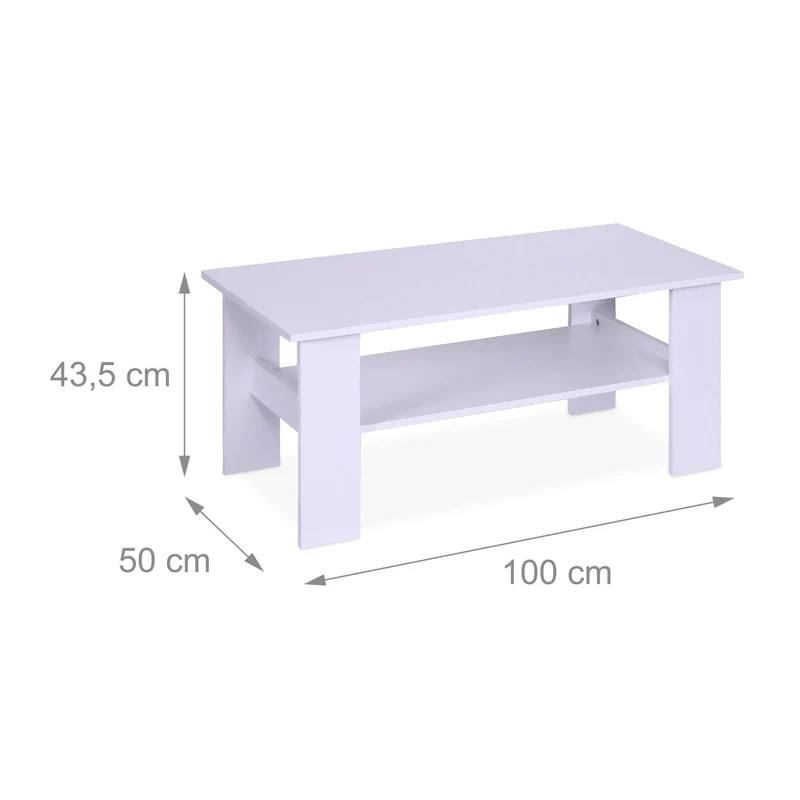 Table basse rectangulaire moderne avec rangement repas 100 x 50 x 53,5 cm en bois noir 13_0017975