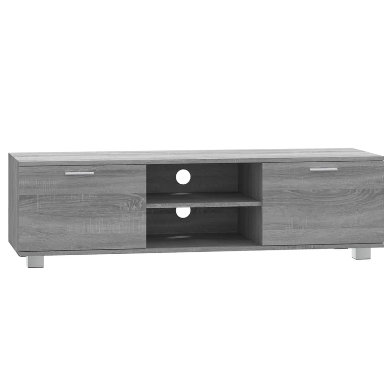 Meuble TV multimédia étagère télévision buffet téléviseur salle à manger salon chambre sonoma 140 x 40,5 x 35 cm bois d'ingénierie gris 02_0028390