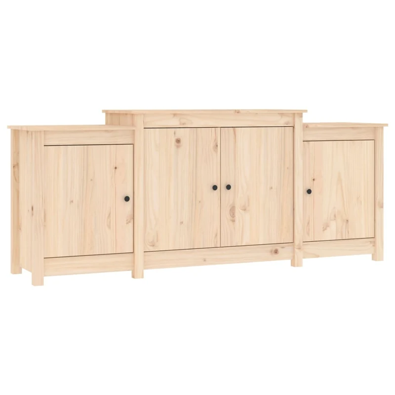 Buffet bahut commode armoire meuble de rangement organisateur cuisine salle de séjour salon 164 x 37 x 68 cm bois massif de pin marron 02_0029557