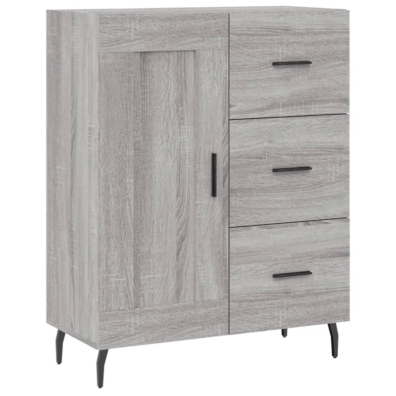 Buffet bahut commode armoire meuble de rangement organisateur cuisine salle de séjour salon sonoma 69,5 x 34 x 90 cm bois d'ingénierie gris 02_0036436