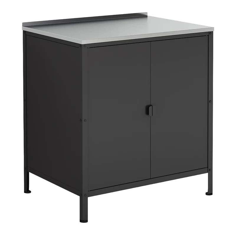 Armoire de jardin acier laqué 92 x 80 x 50 cm noir mat 03_0006354