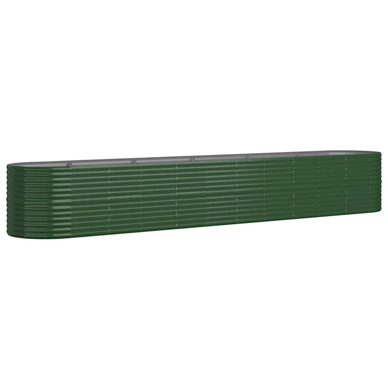 Jardinière bac lit surélevé plantes fleurs terrasse jardin de jardin acier enduit de poudre 440 x 80 x 68 cm vert 02_0039655