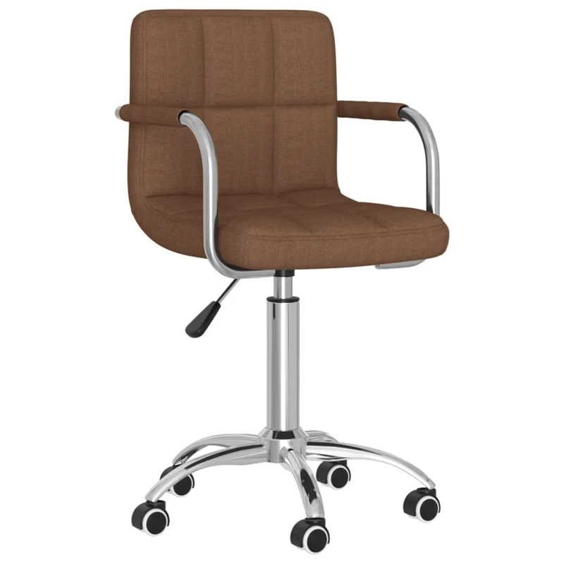Chaise fauteuil siège pivotante de bureau informatique étude tissu brun 02_0024145