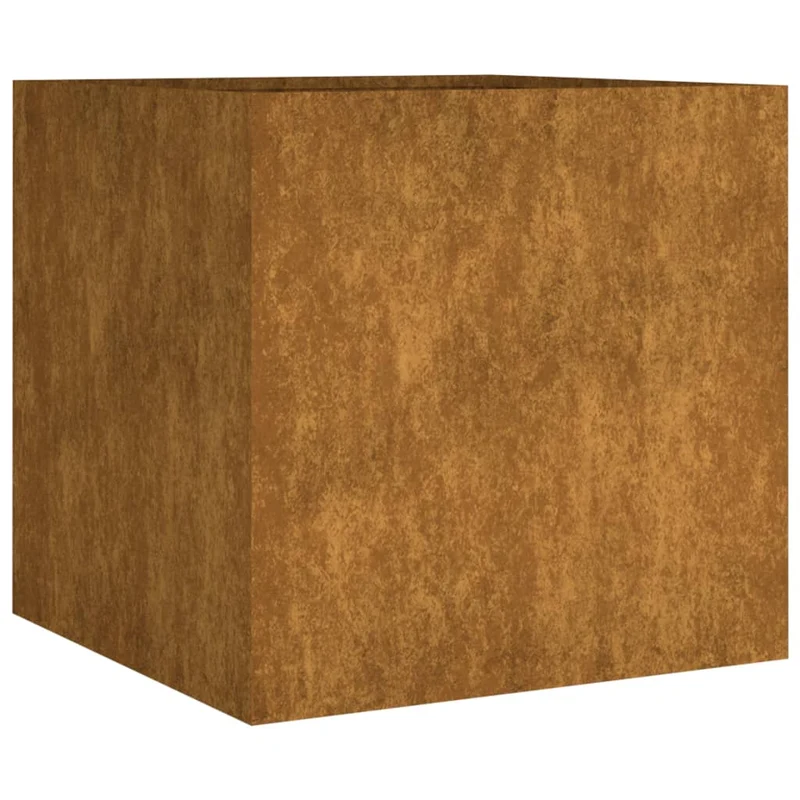 Jardinière bac lit surélevé plantes fleurs terrasse jardin 40 x 41 x 40 cm acier corten marron 02_0037594