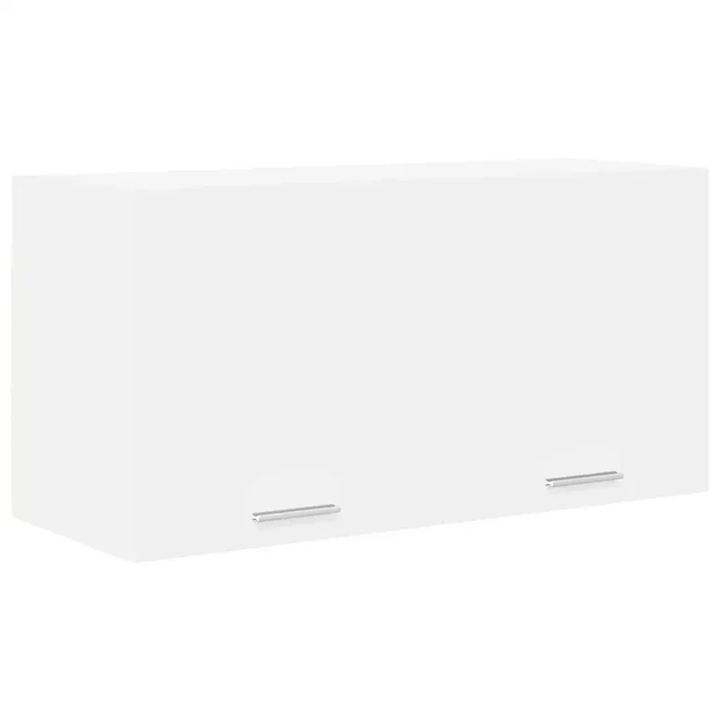 Armoire suspendue moderne design épuré 80 x 31 x 40 cm espace de rangement grande capacité en bois d'ingénierie blanc 02_0053225