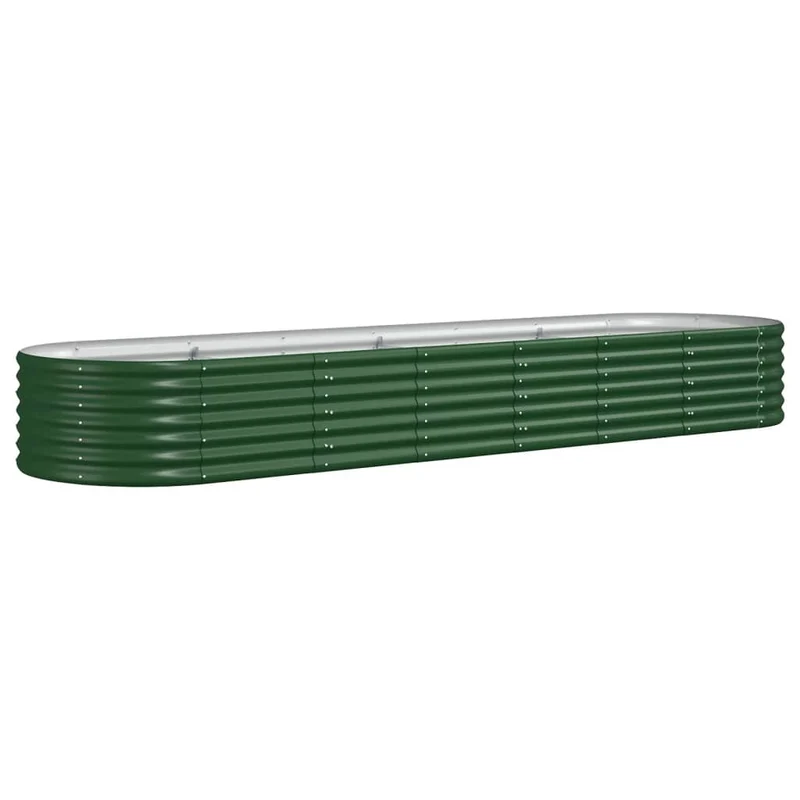 Jardinière bac lit surélevé plantes fleurs terrasse jardin de jardin acier enduit de poudre 296 x 80 x 36 cm vert 02_0039623