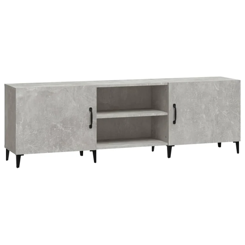 Meuble TV multimédia étagère télévision buffet téléviseur salle à manger salon chambre 150 x 30 x 50 cm bois d'ingénierie gris 02_0025996