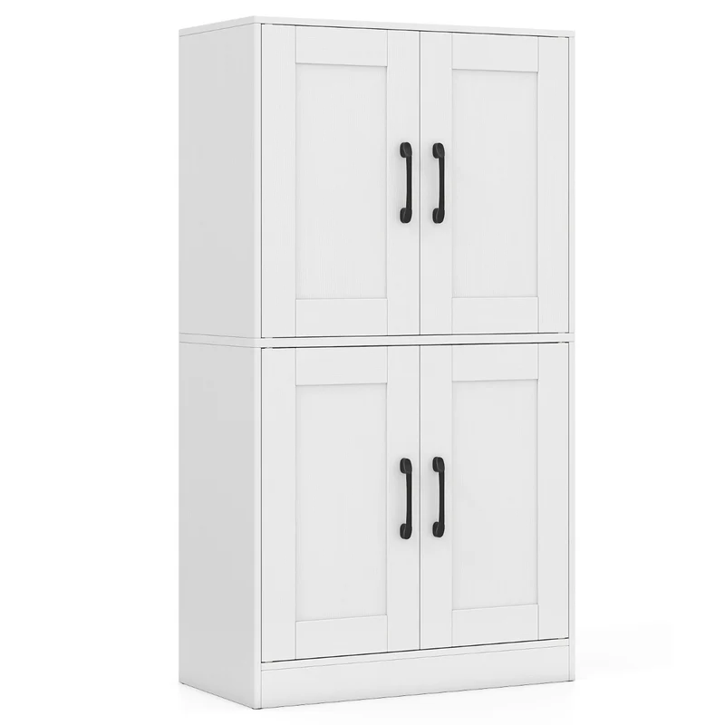 Armoire de rangement 60 x 30 x 110 cm avec étagères réglables et sécurité renforcée moderne en bois MDF blanc 20_0016049