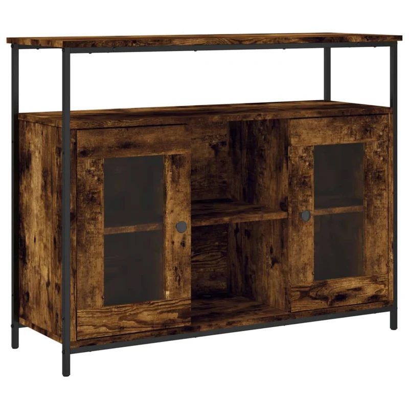 Buffet bahut commode armoire meuble de rangement organisateur cuisine salle de séjour salon 100 x 35 x 80 cm bois d'ingénierie marron 02_0030833