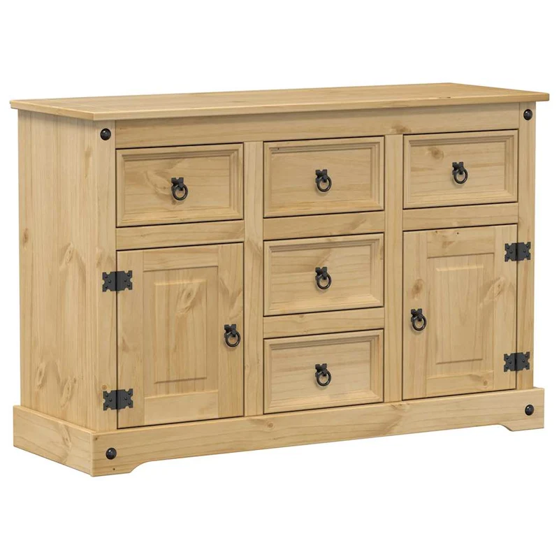 Buffet bahut commode armoire meuble de rangement organisateur cuisine salle de séjour salon Corona 115 x 40 x 76 cm bois massif de pin 02_0031744