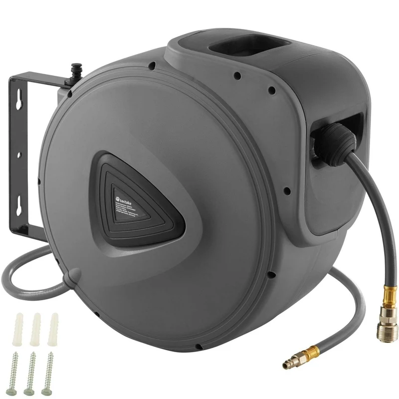 Enrouleur automatique de tuyau d'air comprimé 30 m avec raccord rapide 08_0000258