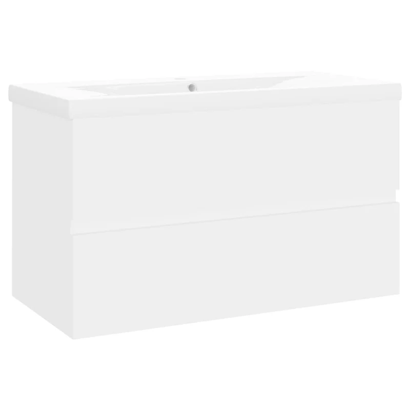 Armoire d'évier avec lavabo intégré 80 x 38,5 x 45 cm blanc aggloméré 02_0006426
