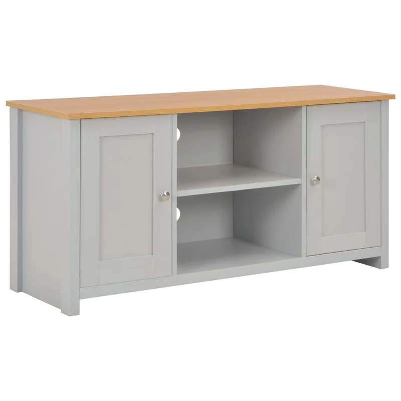 Meuble TV multimédia étagère télévision buffet téléviseur salle à manger salon chambre 120 x 39 x 58 cm gris 02_0025867