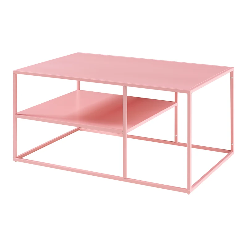 Table basse console d'appoint salon rectangulaire 45 x 90 x 60 cm rose 03_0010860