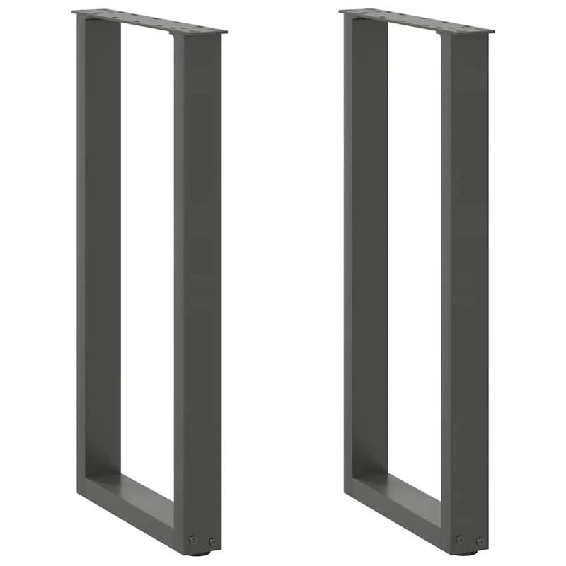 Lot de 2 pieds de table console en U 28 x 73 cm robuste design moderne polyvalent en acier anthracite 02_0057410