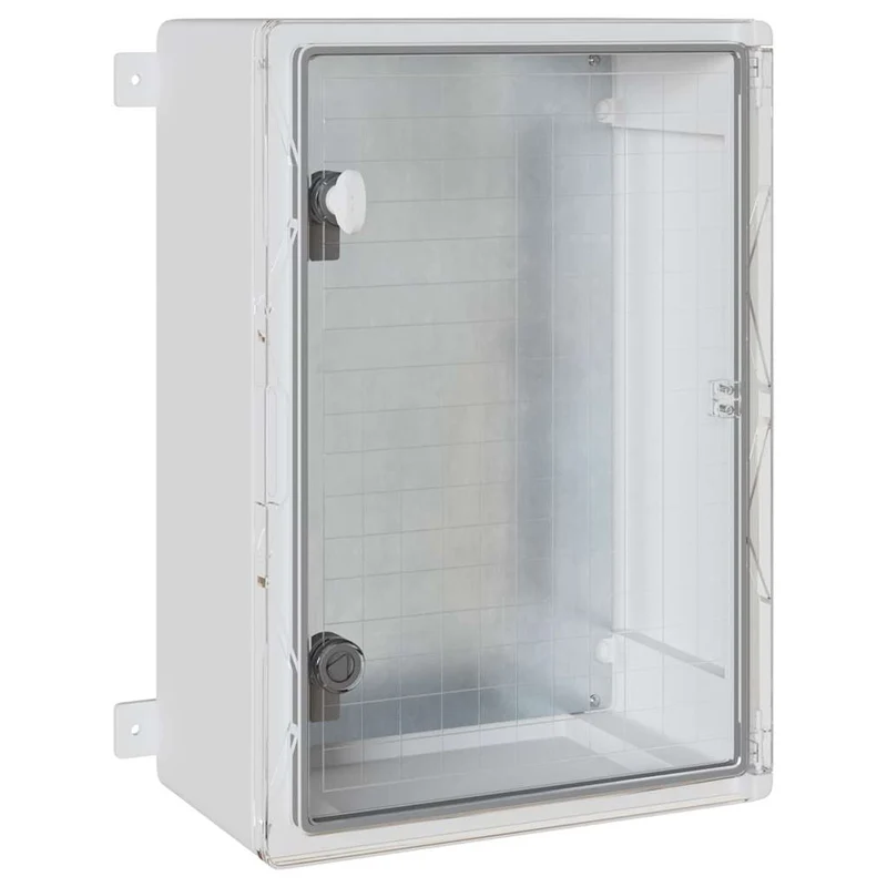 Armoire de contrôle moderne 35 x 19,5 x 50 cm solution de rangement élégante polyvalente en plastique gris 02_0058212