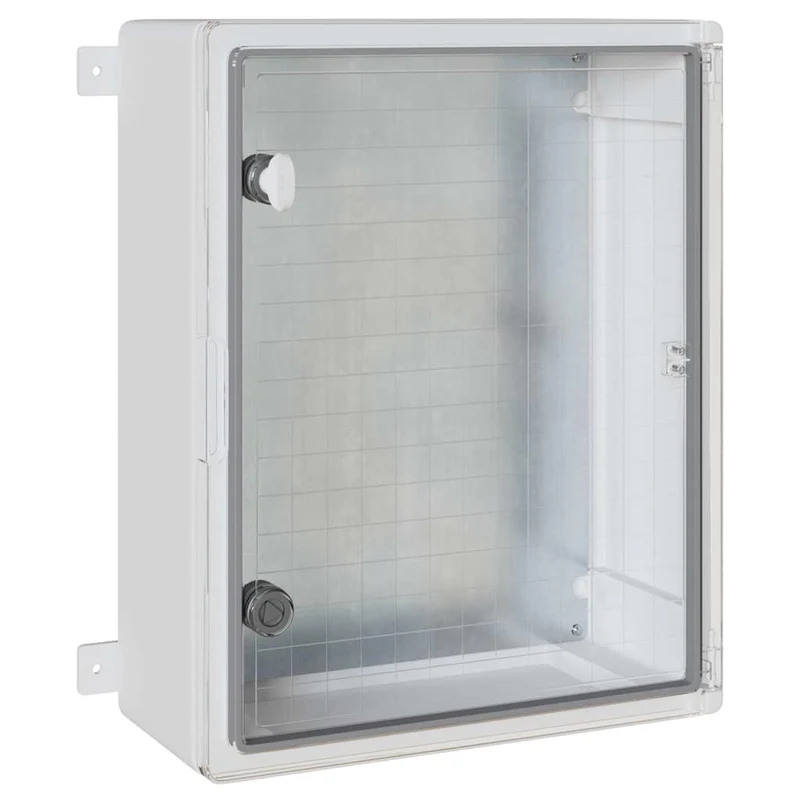Armoire de contrôle moderne polyvalente design épuré 40 x 17,5 x 50 cm en plastique gris 02_0058213
