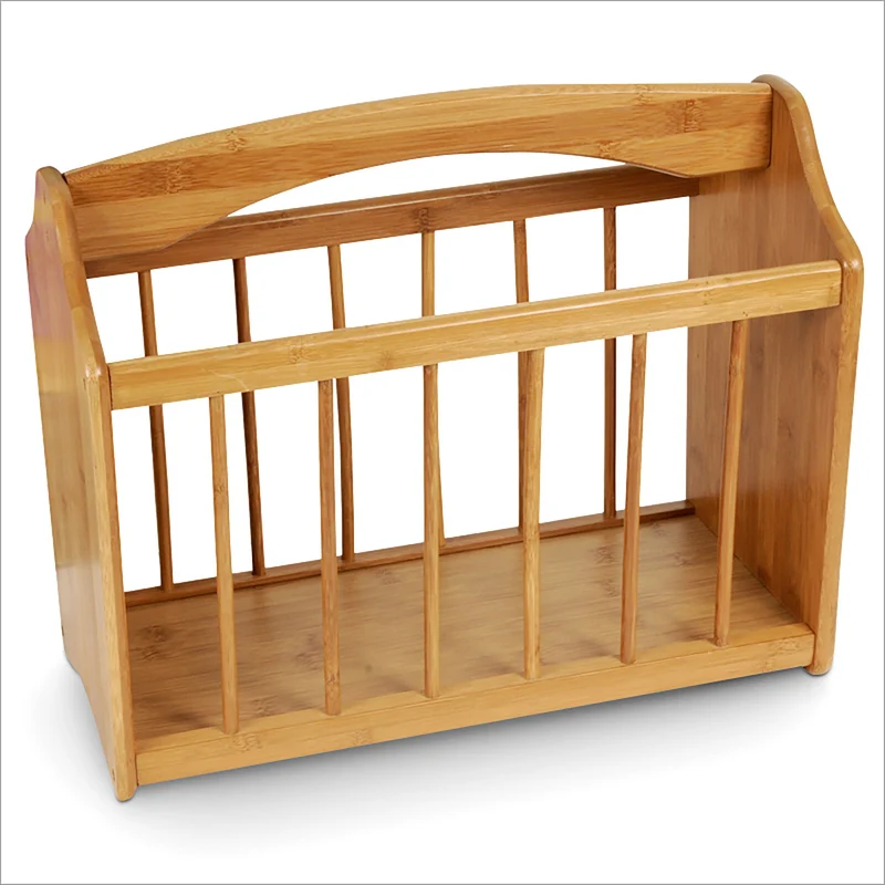 Porte-revues en bambou massif design rustique rangement efficace 40 x 30 x 30 cm en bambou naturel 13_0003108
