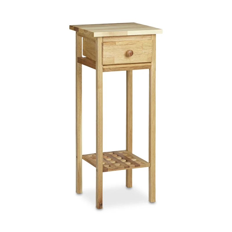 Table console en bois de noyer 80 x 30 x 75 cm avec tiroir style naturel intemporel en bois marron 13_0003282