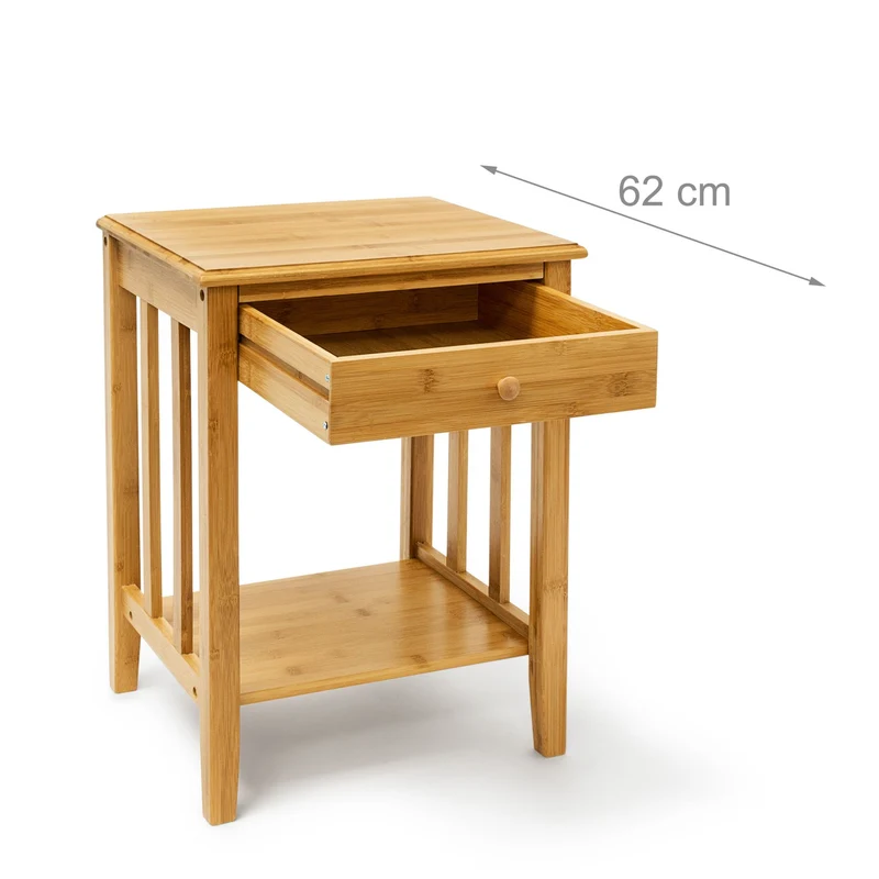 Table d'appoint pratique avec rangement 60 x 40 x 40 cm en bambou naturel 13_0003238