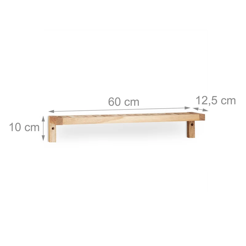 Étagère murale rectangulaire design multifonction cuisine salon 80 x 20 x 20 cm en bois de noyer 13_0003574