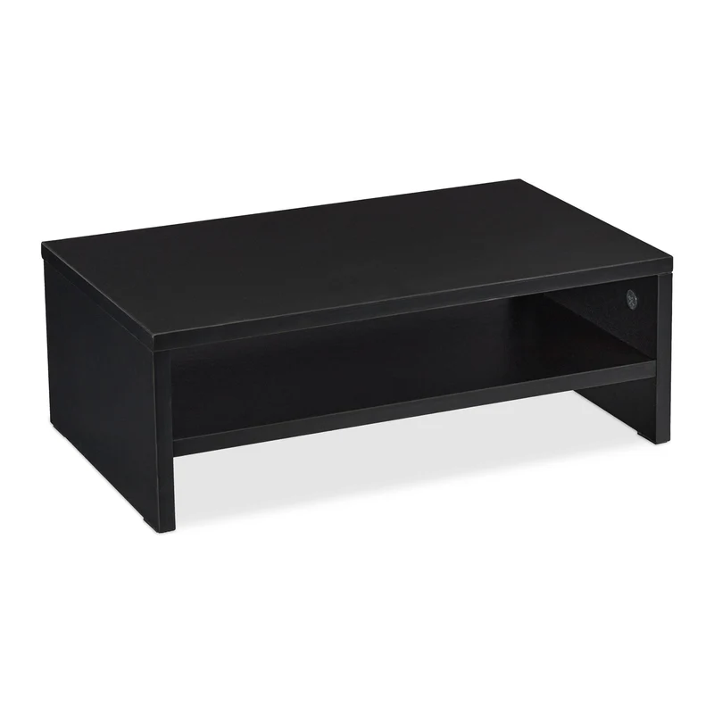Support pour moniteur moderne ergonomique bureau 50 x 20 x 10 cm avec tiroir pratique en plastique noir 13_0009760