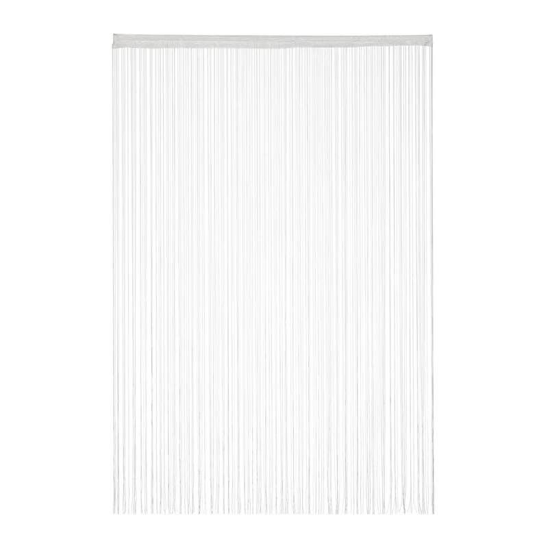 Rideau de fils décoratif blanc séparateur de pièce 90 x 245 cm pratique en polyester blanc 13_0009440