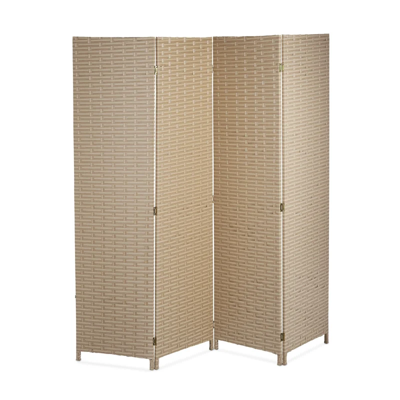Paravent de séparation pliant pratique design moderne 180 x 180 x 2 cm en plastique blanc 13_0010089