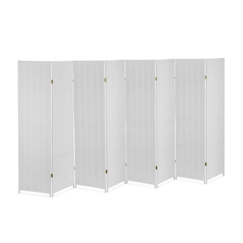 Paravent de séparation pliant pratique 170 x 320 x 2 cm design élégant style contemporain en bois blanc 13_0010087