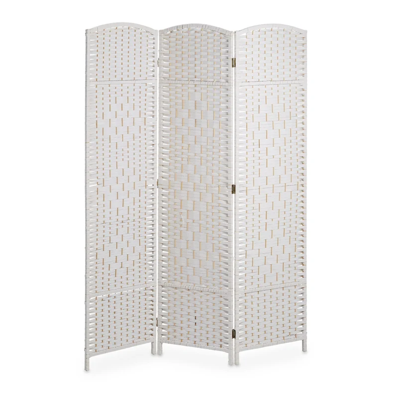 Paravent intérieur pliant pratique 170 x 120 x 2 cm design élégant pour salon chambre en bois beige 13_0010012
