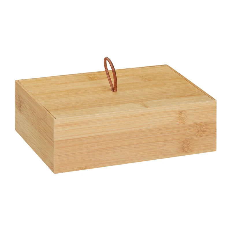 Boîte de rangement décorative petite cuisine 20 x 15 x 10 cm polyvalente en bambou naturel 13_0010323