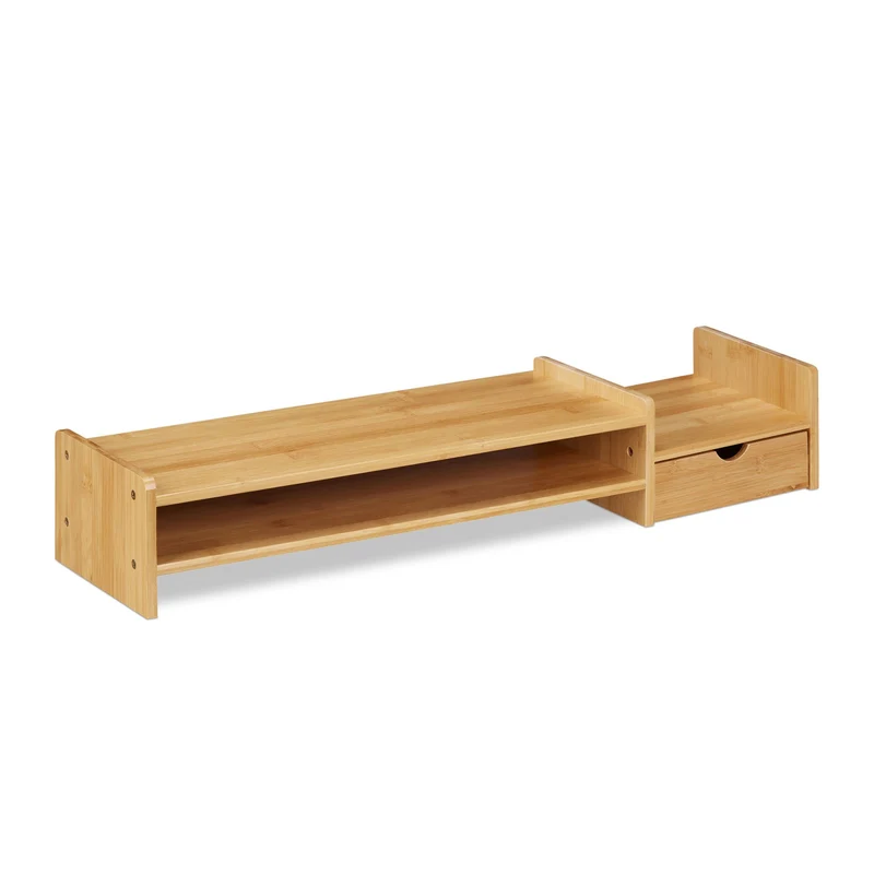 Support d’écran informatique rehausseur pratique bureau 80 x 30 x 10 cm en bambou naturel 13_0011229