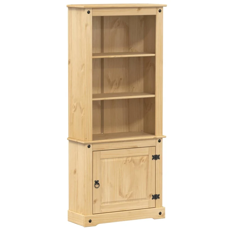 Buffet bahut commode armoire meuble de rangement organisateur cuisine salle de séjour salon haut Corona 74 x 38 x 170 cm bois de pin massif marron 02_0034219