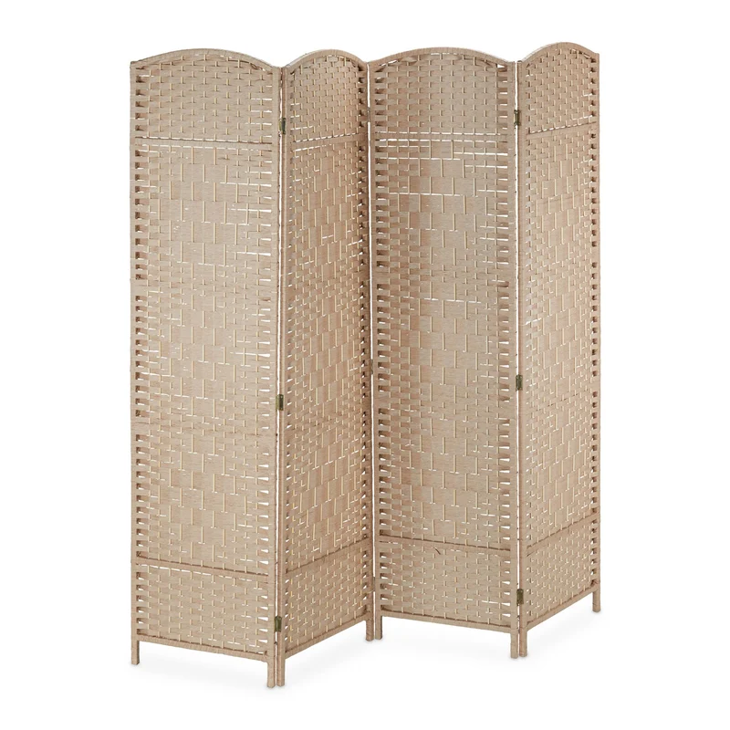 Paravent pliable à 4 volets décoratif salon chambre 150 x 180 cm brise-vue en bambou naturel 13_0012235