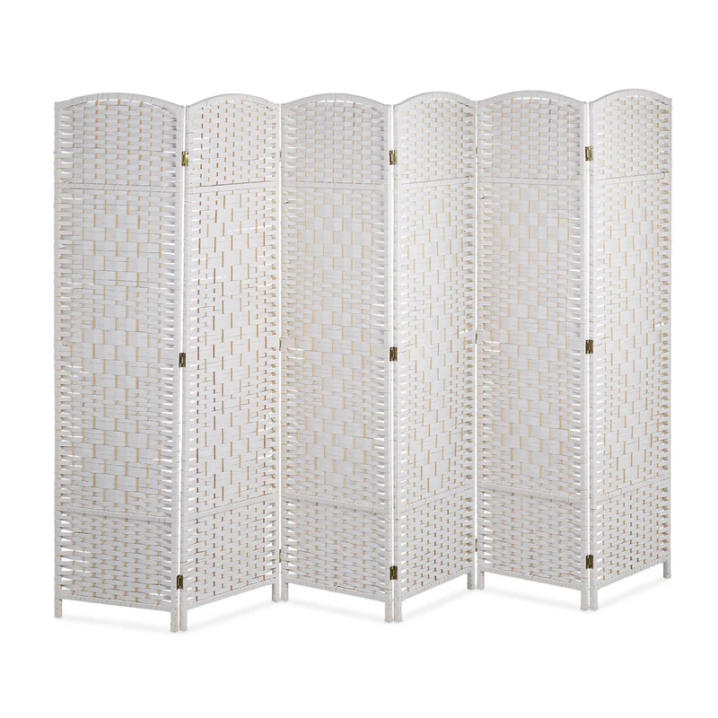 Paravent de séparation pliant pratique 170 x 240 x 2 cm pour salon chambre entrée design élégant en bois beige 13_0010024