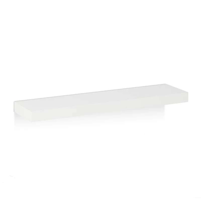 Lot de 3 étagères murales blanches spacieuses modernes pour salon chambre rangement déco en MDF blanc 13_0012737